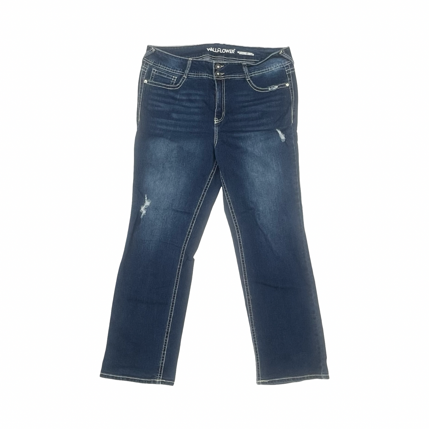 Jeans Boot Cut By Wallflower In Blue Denim, Size:18