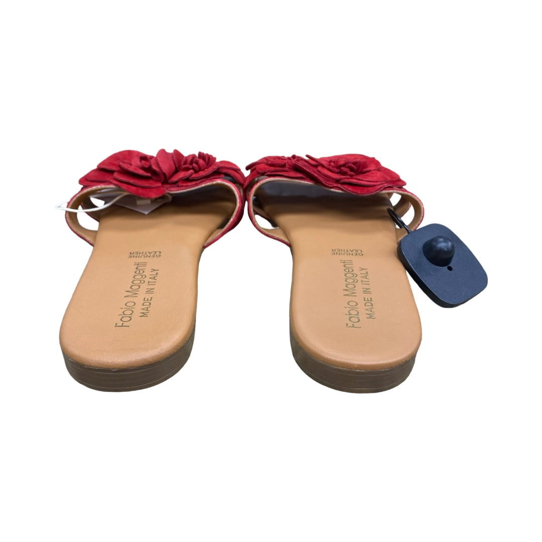 Sandals Flats By Clothes Mentor In Red, Size:8