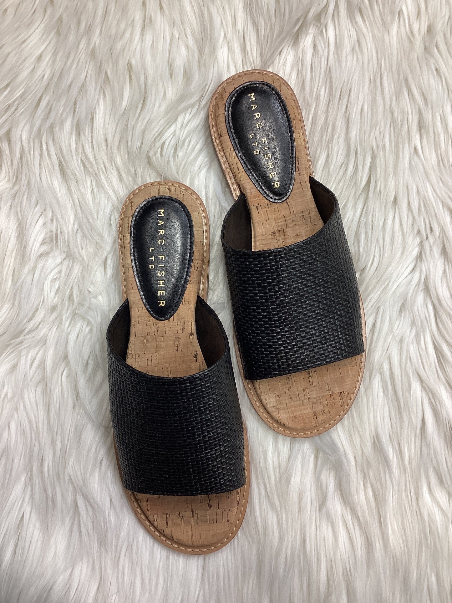 Sandals Flats By Marc Fisher In Black, Size:8