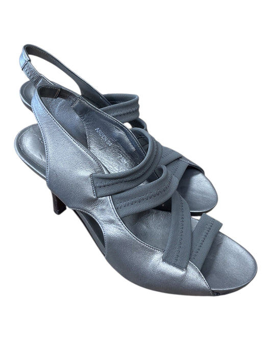 Sandals Heels Kitten By Donald Pliner In Grey, Size:7.5