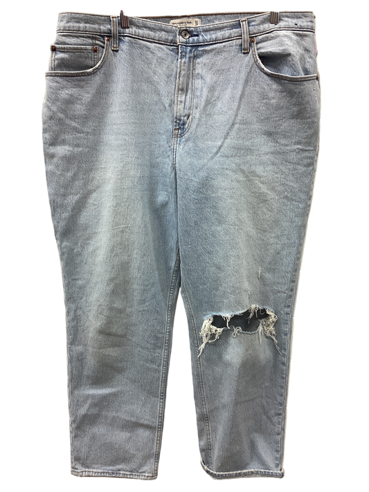 Jeans Wide Leg By Abercrombie And Fitch In Blue Denim, Size:18