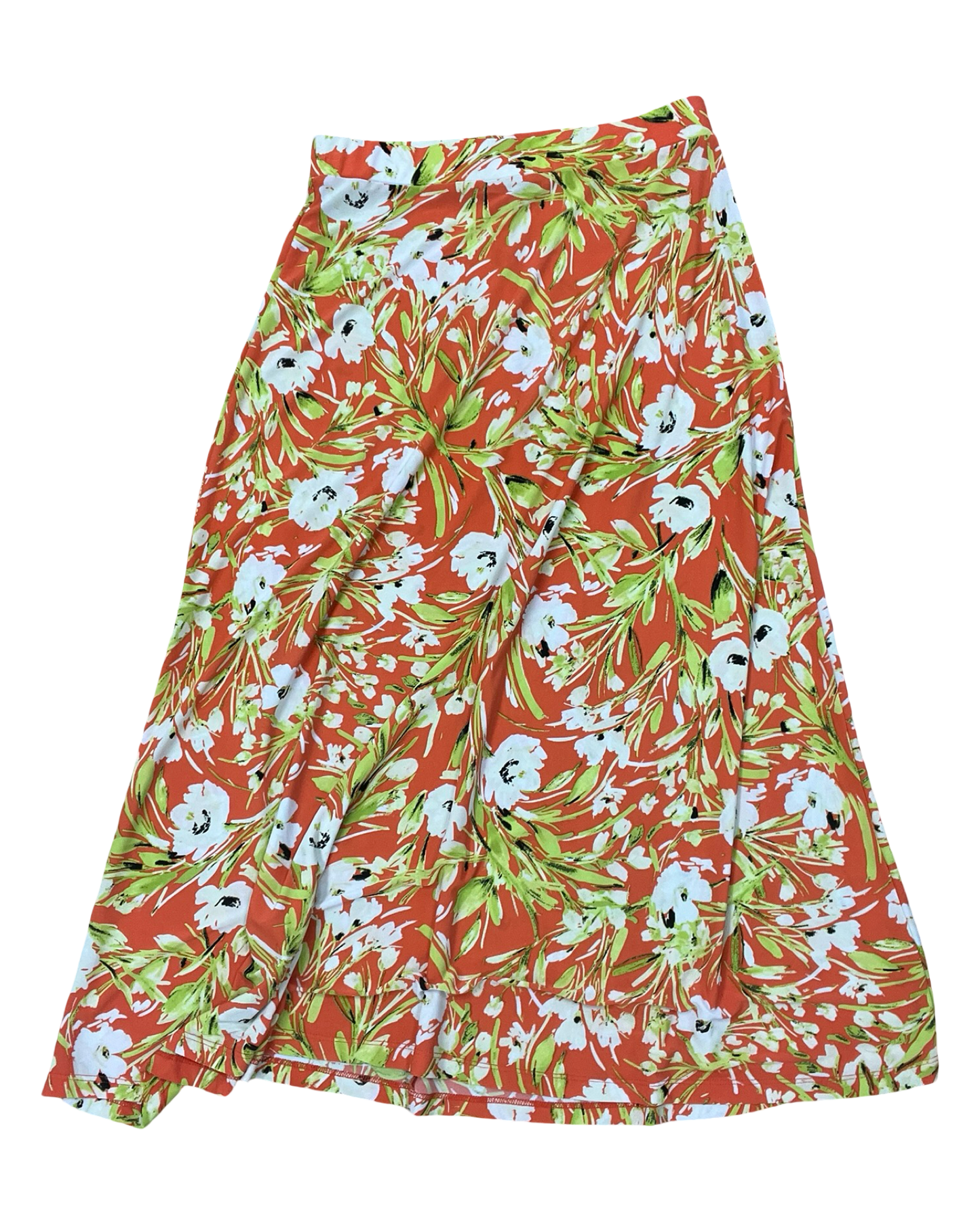 Skirt Maxi By Black Label In Orange & White, Size:M