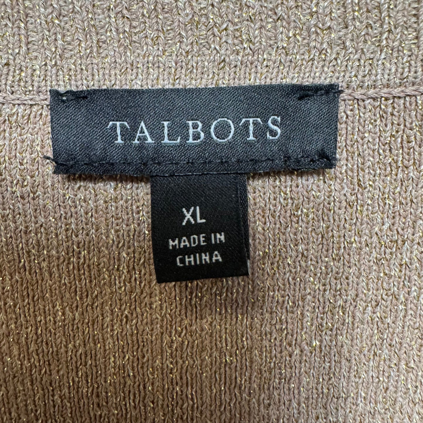 Sweater Cardigan By Talbots In Gold, Size: Xl