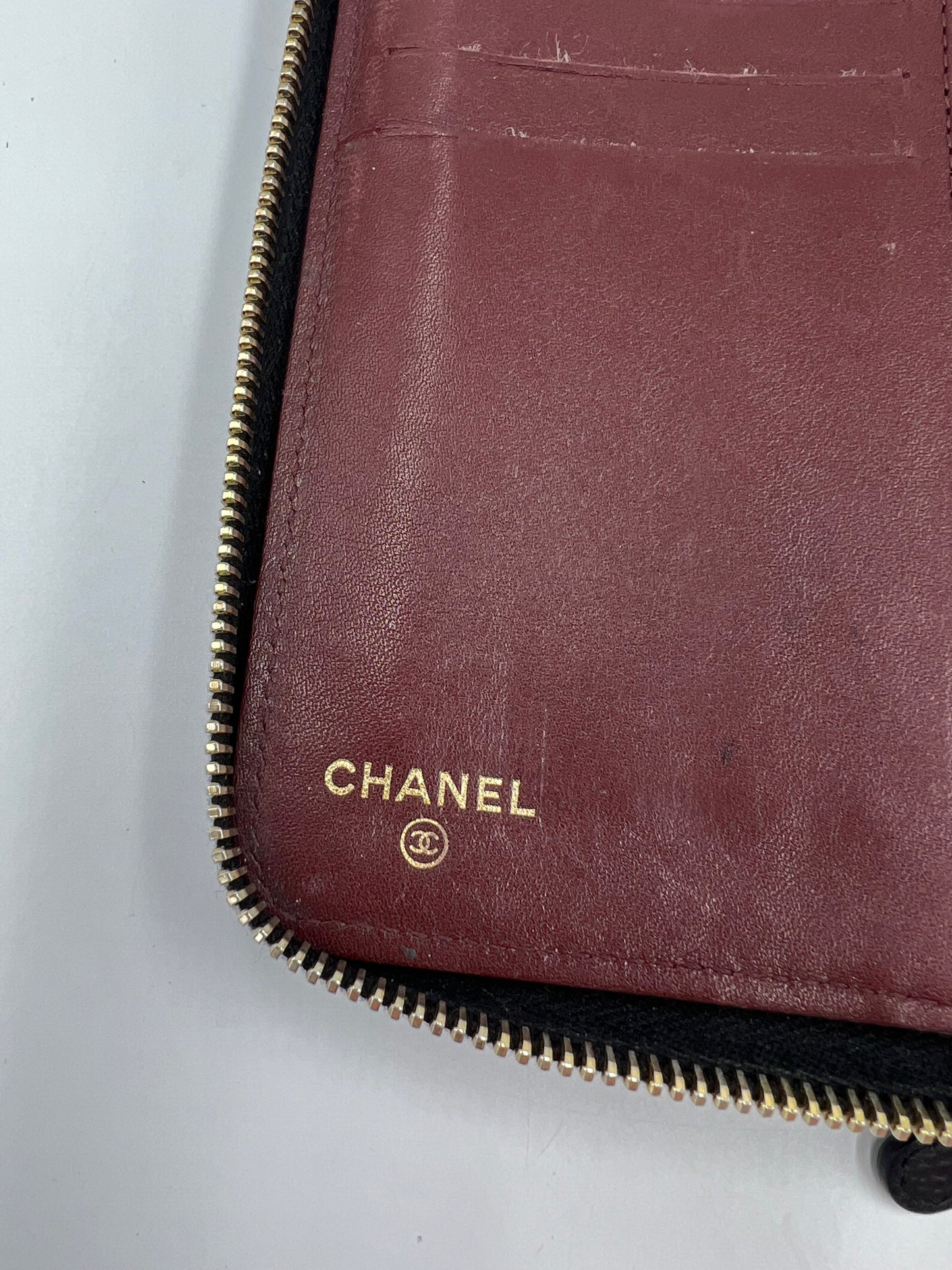 Chanel Zip Around Quilted Caviar Wallet