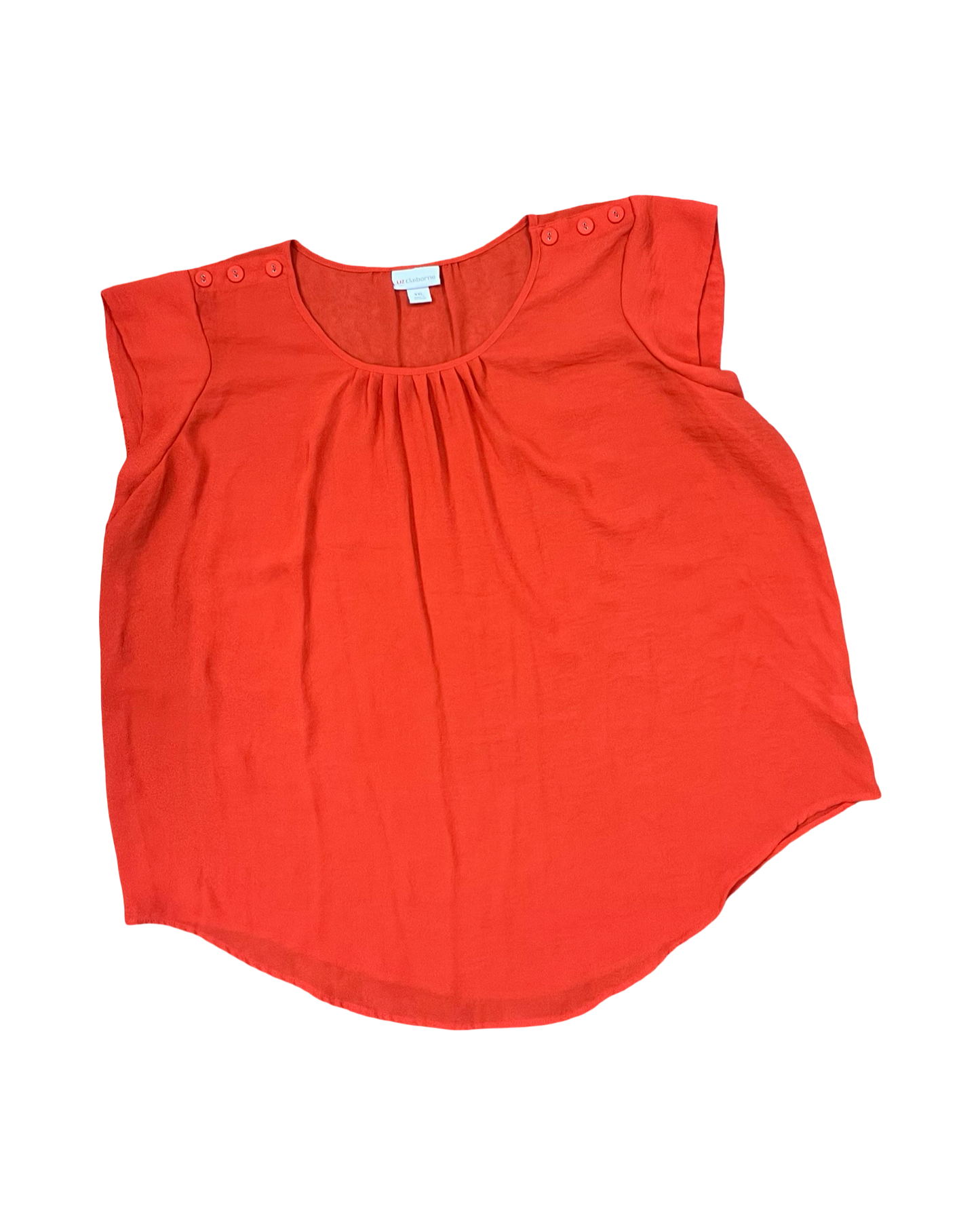 Top Sleeveless By Liz And Co In Orange, Size:1X