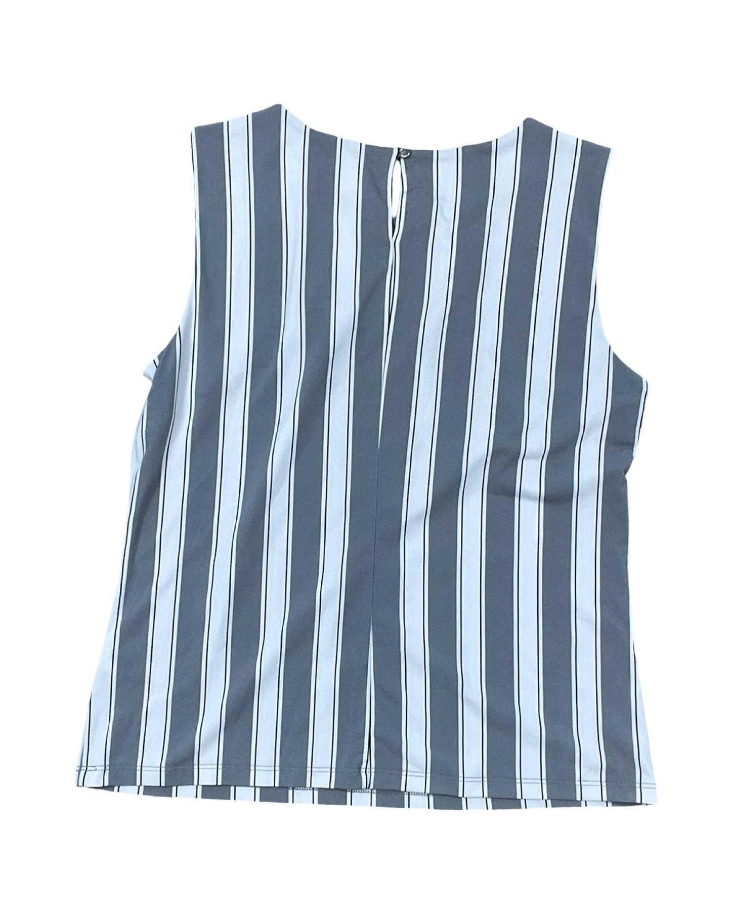 Top Sleeveless By Calvin Klein In Grey & White, Size:L