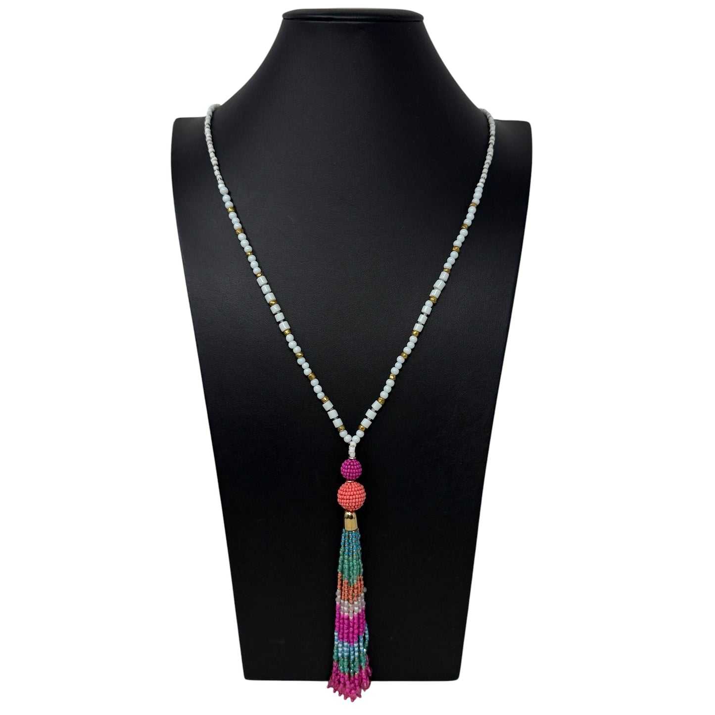 Colorful Beaded Tassel Necklace Designer By Lilly Pulitzer