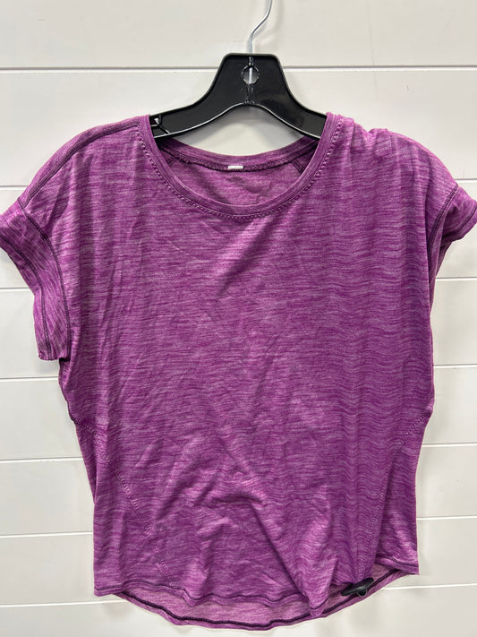 Athletic Top Ss By Lululemon In Purple, Size:6