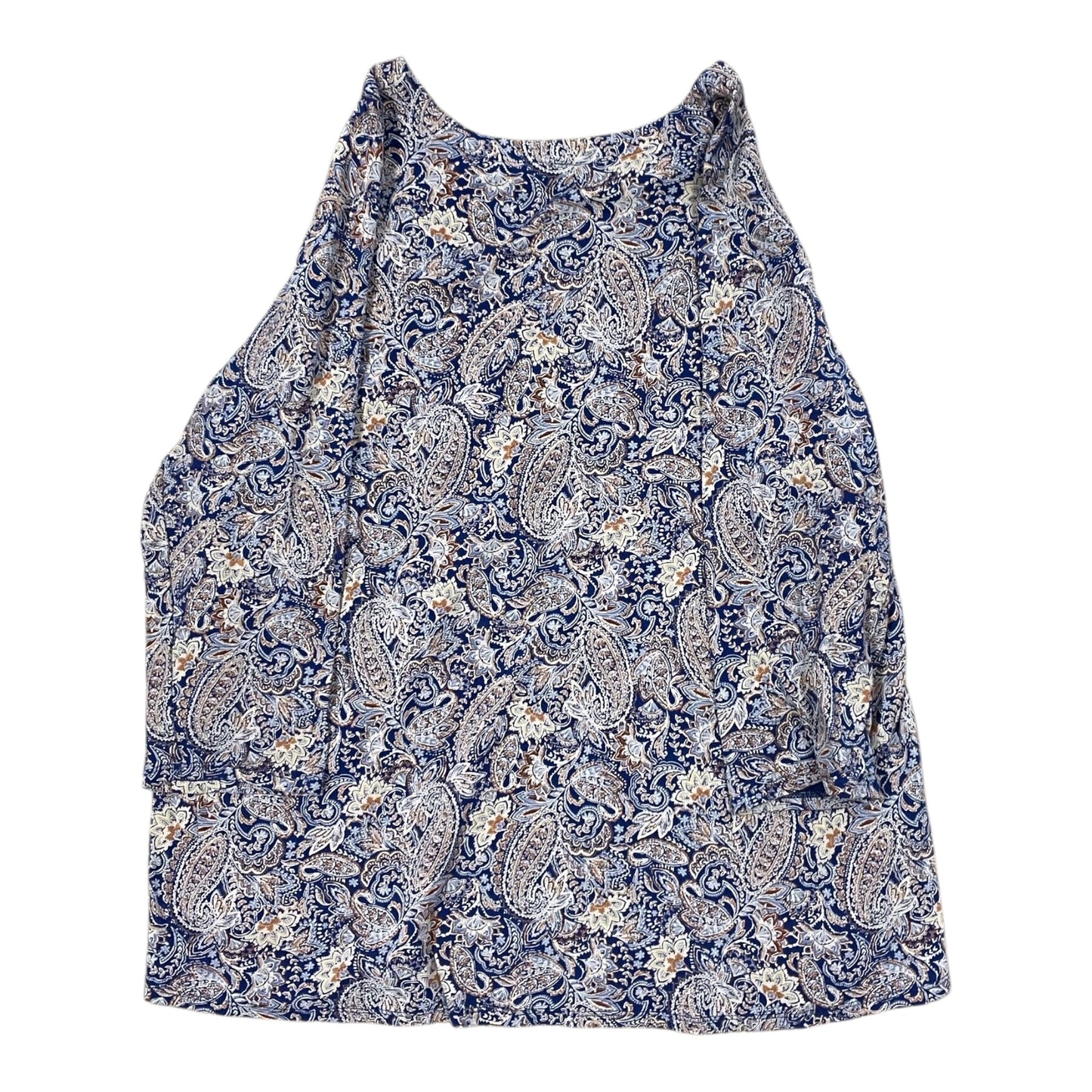 Top 3/4 Sleeve By J. Jill In Blue & Tan, Size:Xl
