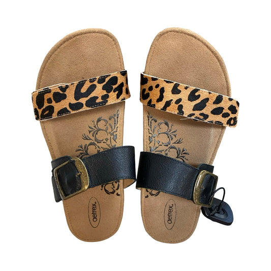 Sandals Heels Block By Aetrex In Multi, Size:9.5