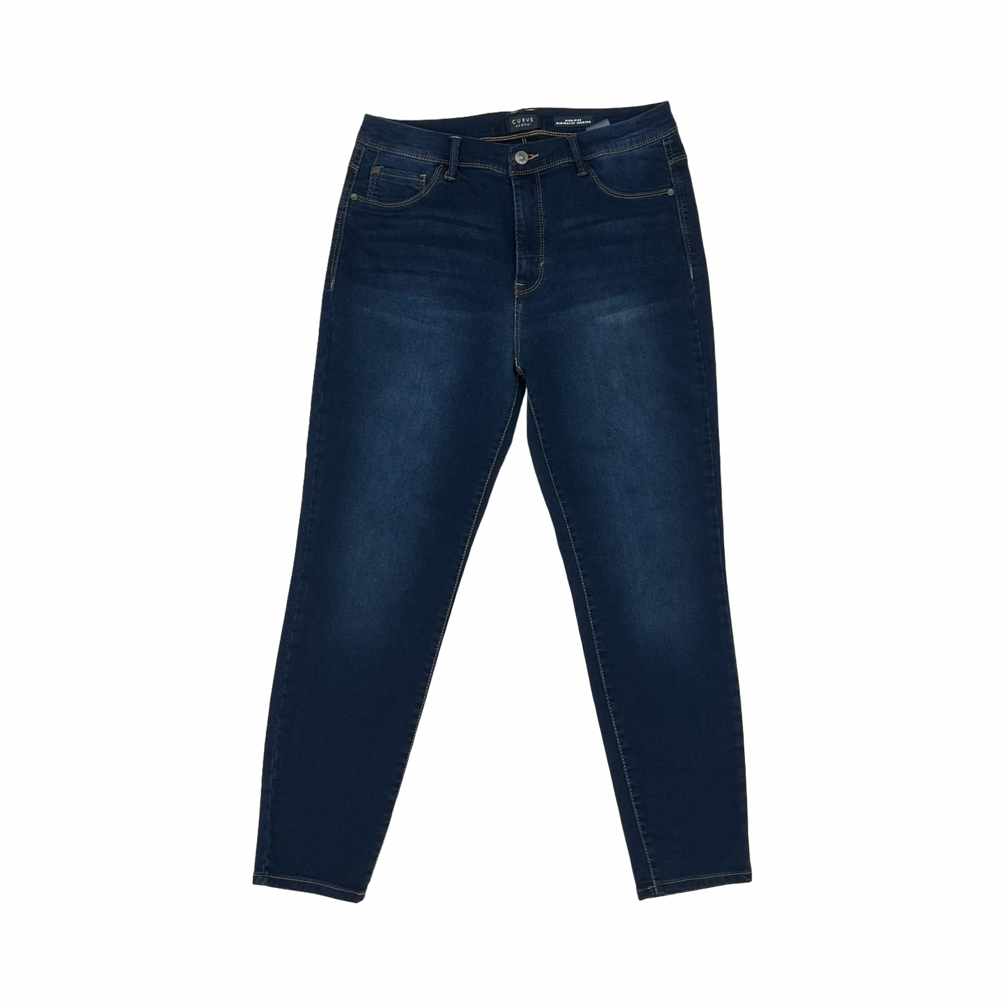 Jeans Skinny By Curve Appeal In Blue Denim, Size:12