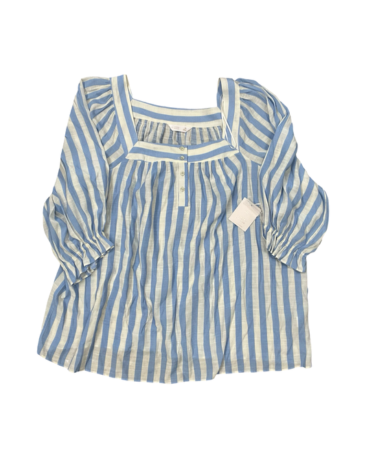Top Ss By Lc Lauren Conrad In Blue & White, Size:2X