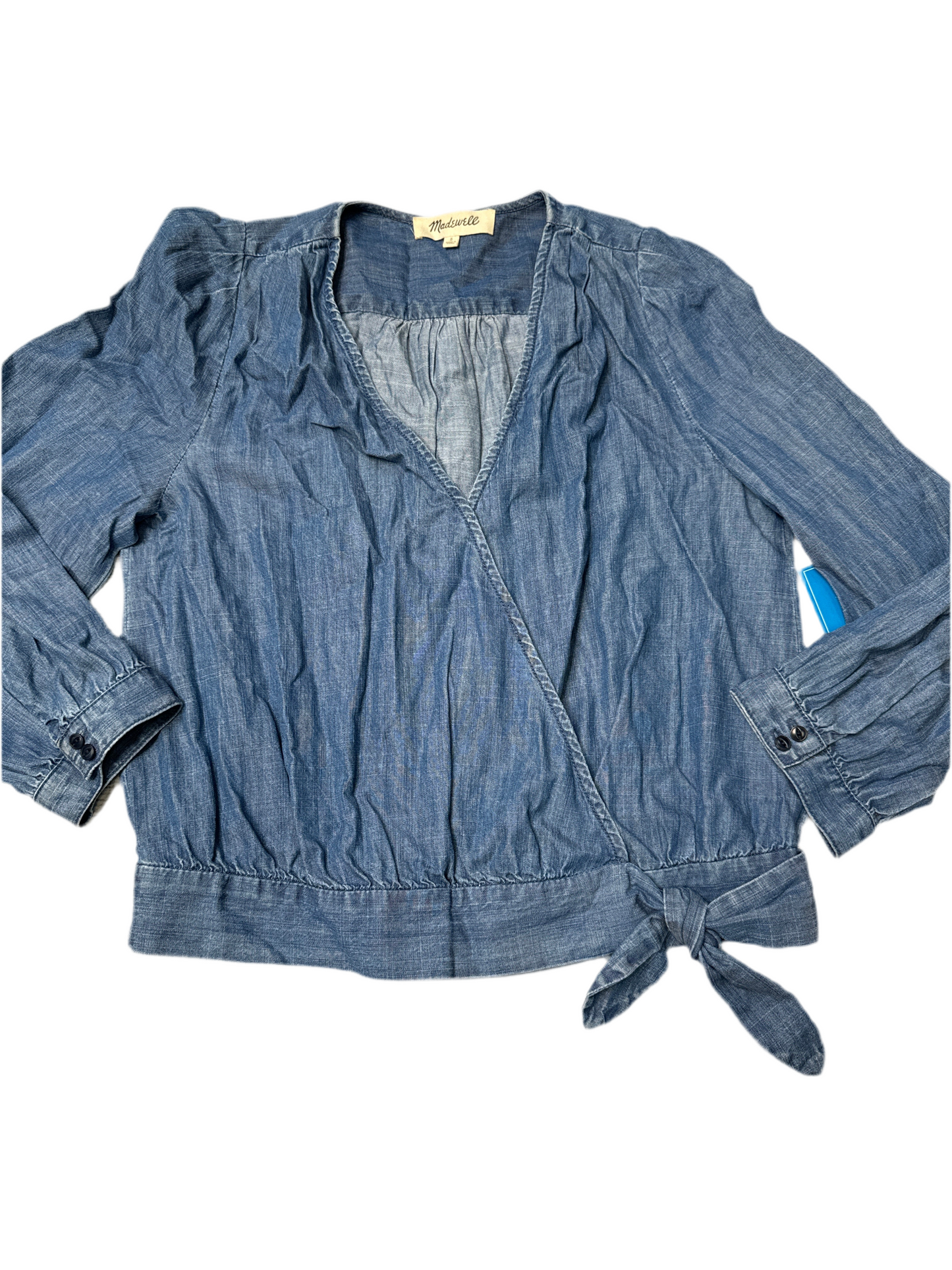 Top Long Sleeve By Madewell In Denim, Size: S