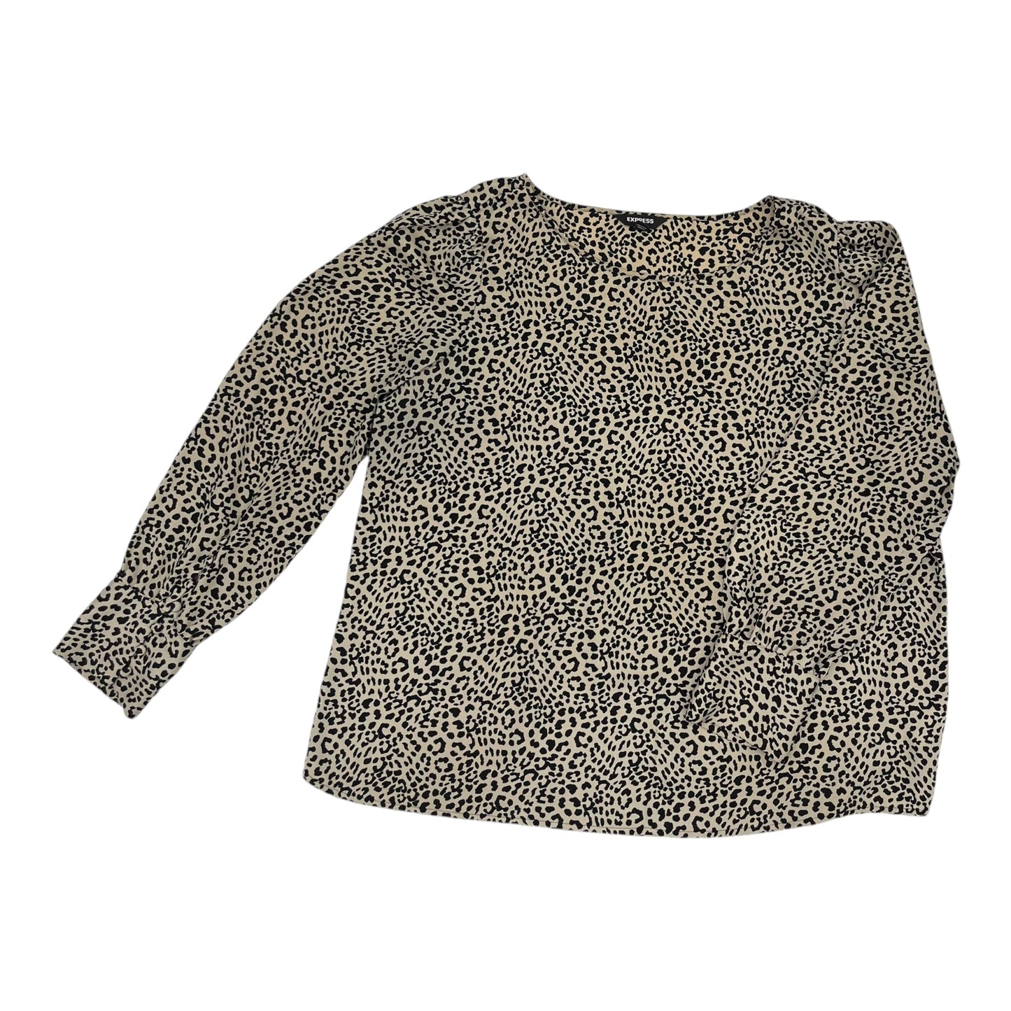 BLOUSE LONG SLEEVE by EXPRESS In ANIMAL PRINT, Size: XL