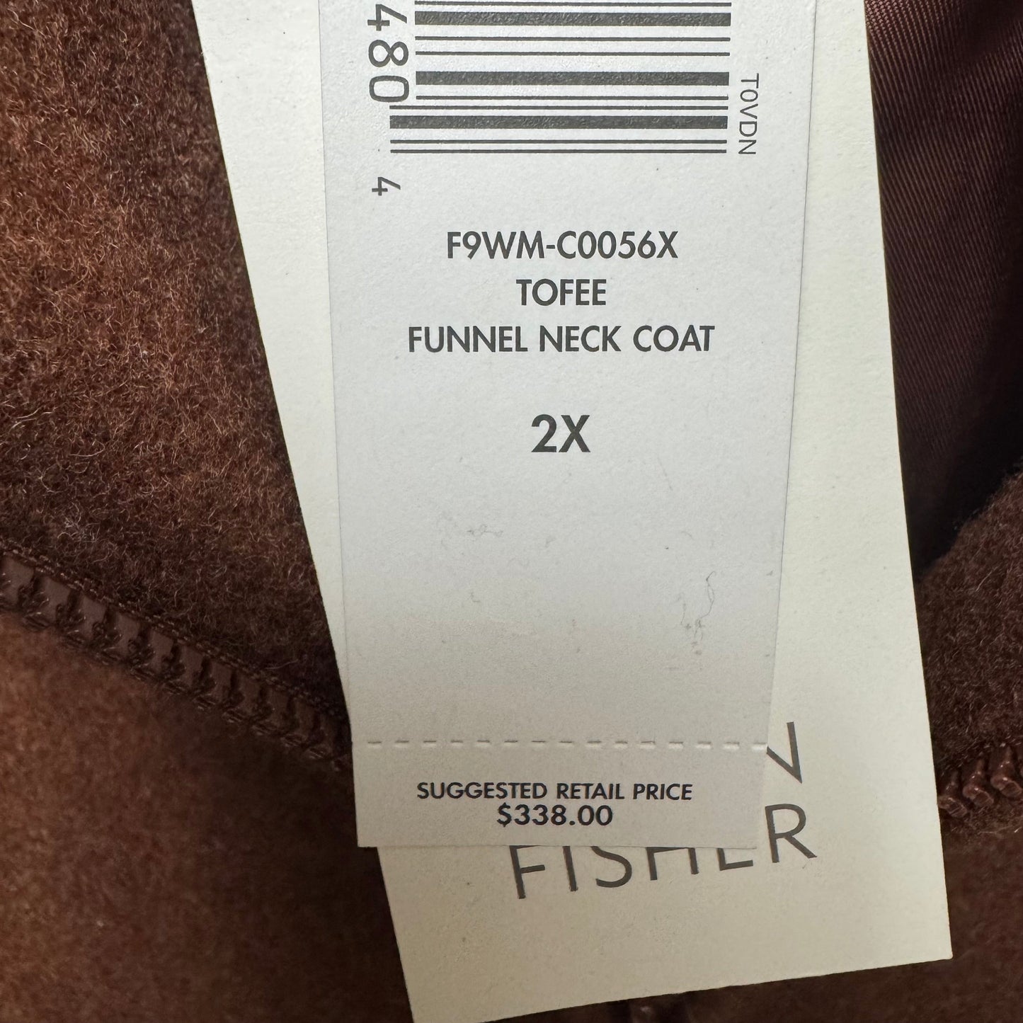 Funnel Neck Coat Wool Blend By Eileen Fisher In Brown, Size: 2x