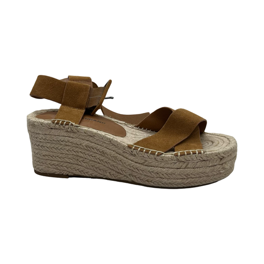 Sandals Heels Platform By Lucky Brand In Brown, Size:7