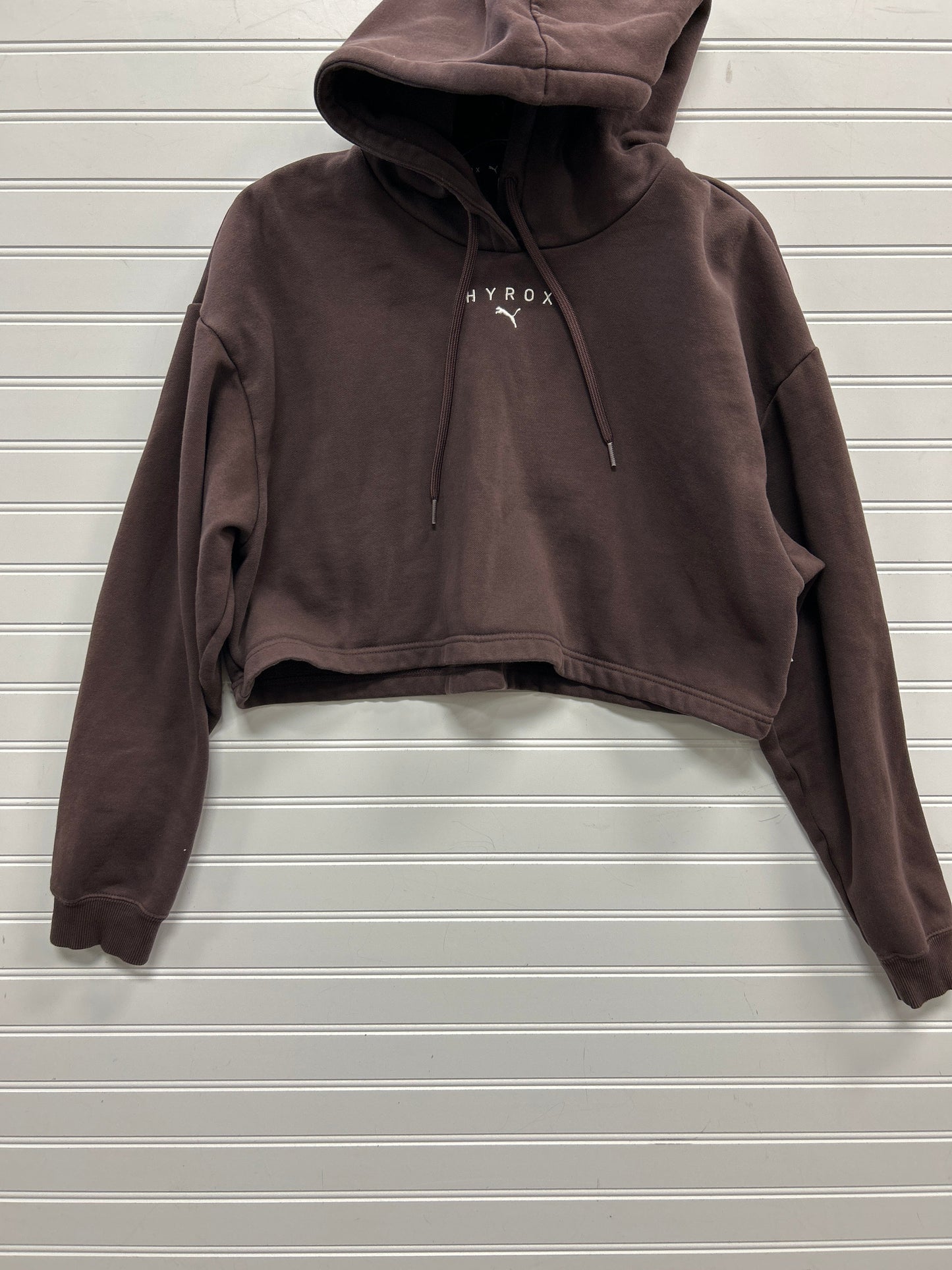 Athletic Sweatshirt Hoodie By Puma In Brown, Size:L