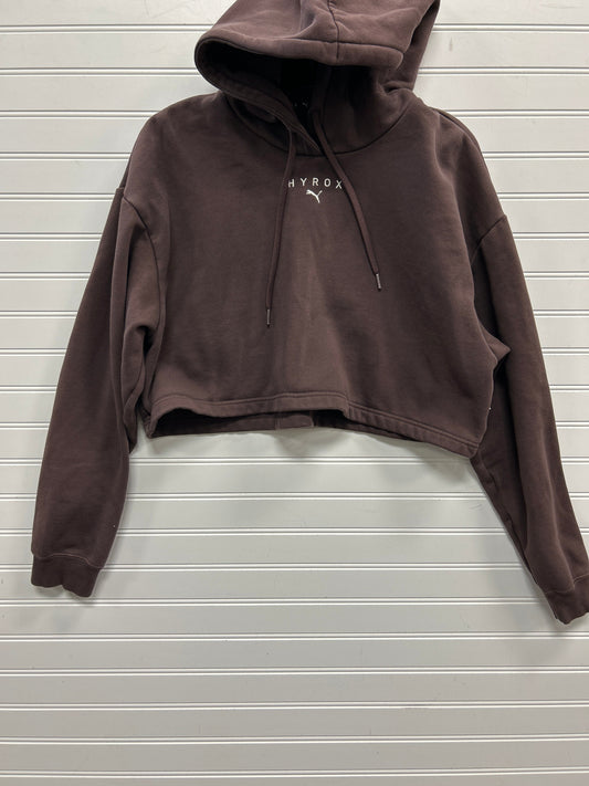 Athletic Sweatshirt Hoodie By Puma In Brown, Size:L