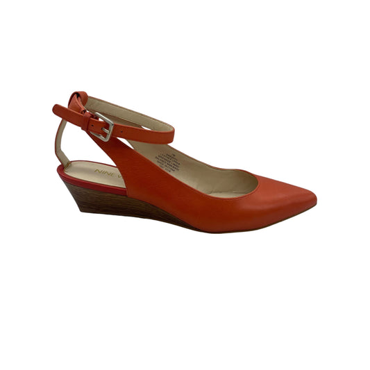 Shoes Heels Wedge By Nine West In Orange, Size:7