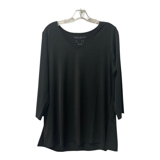 Top 3/4 Sleeve By Susan Graver In Black, Size:L