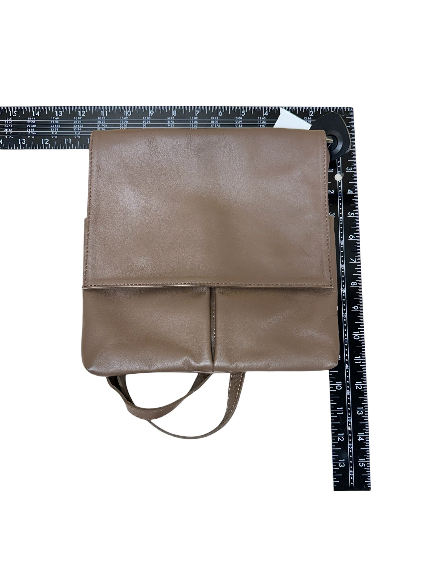 Crossbody Leather By Clothes Mentor In Tan Denim, Size:Medium
