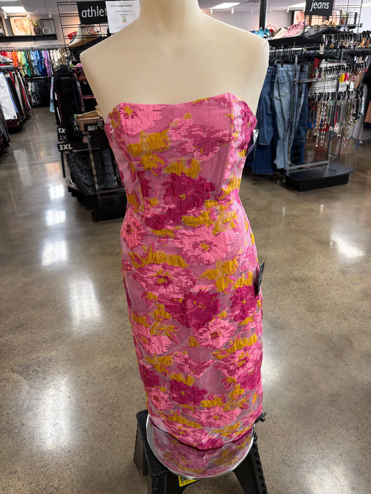 Dress Party Long By Lulus In Pink & Yellow, Size:S