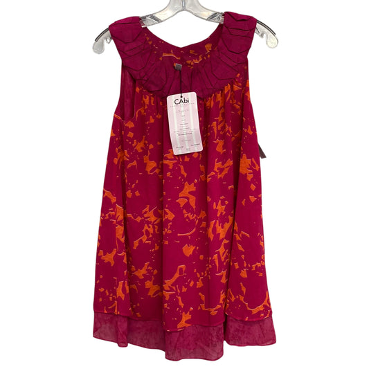 Top Sleeveless By Cabi In Orange & Pink, Size:S