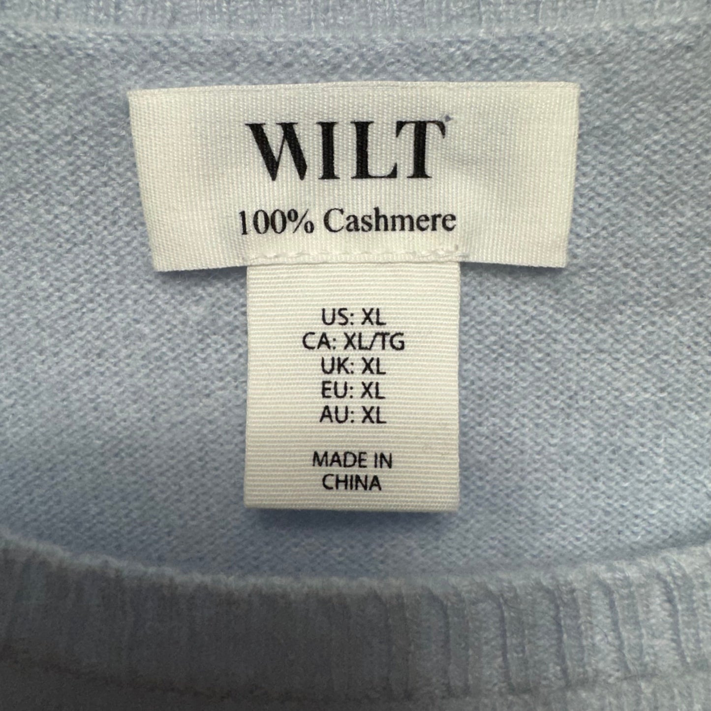 Sweater Short Sleeve Cashmere By Wilt In Blue, Size: Xl