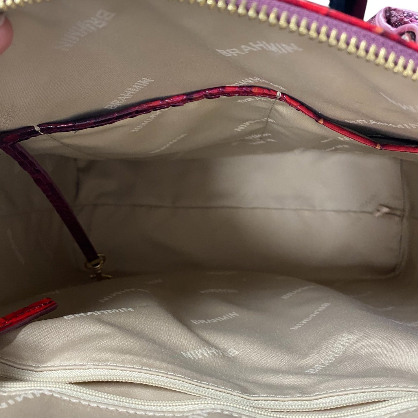 Handbag Designer By Brahmin In Red, Size:Large