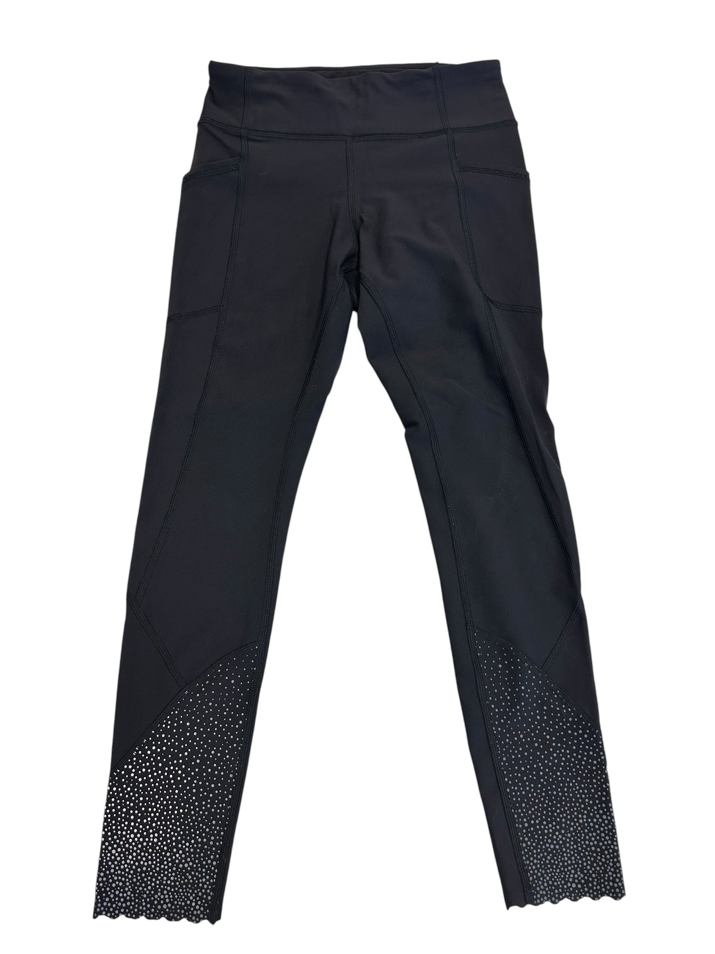 Athletic Leggings By Lululemon In Black & Silver, Size:S