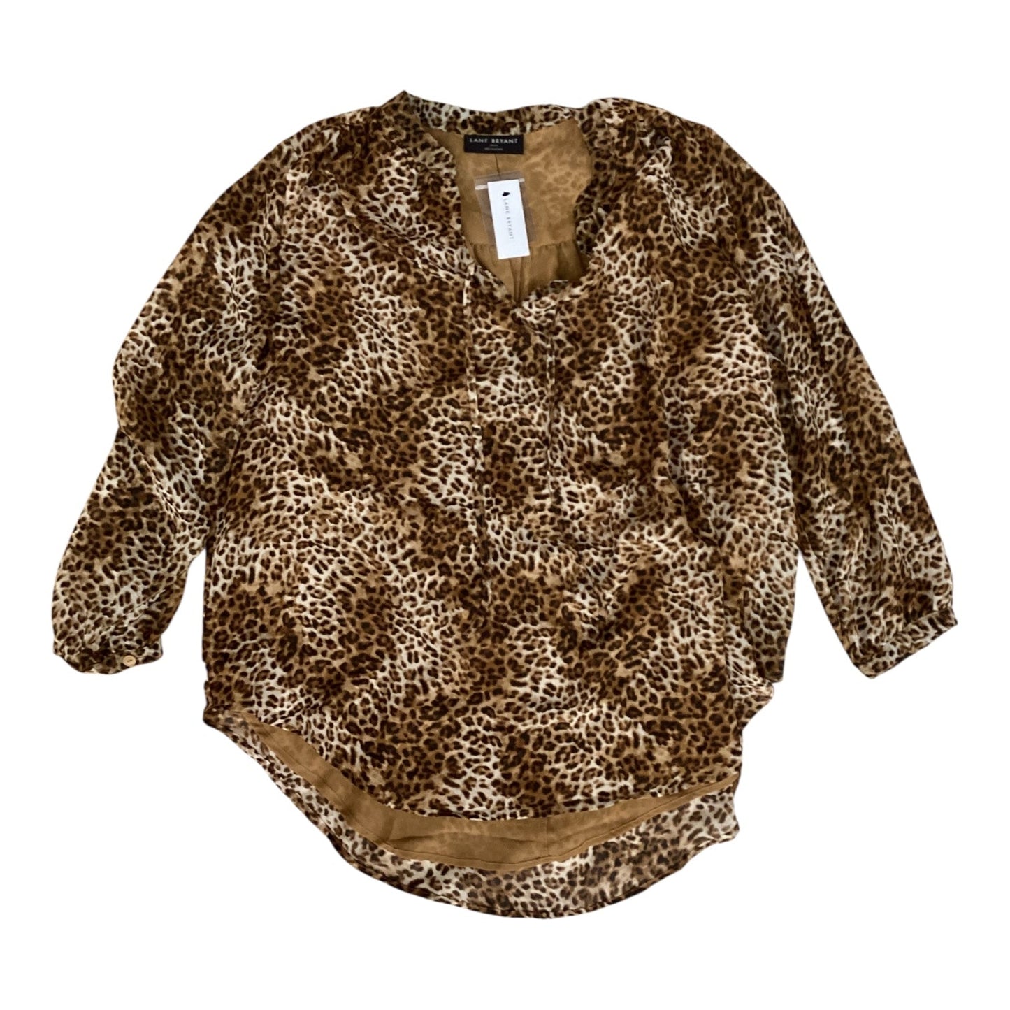 Blouse 3/4 Sleeve By Lane Bryant In Animal Print, Size:1X