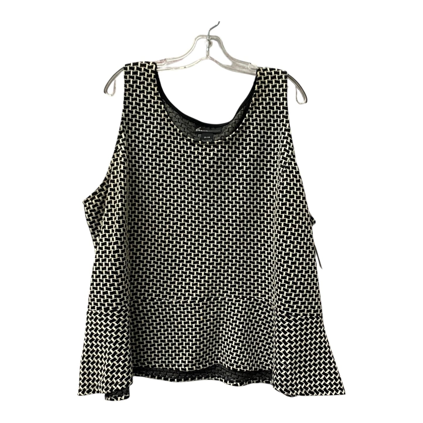 Top Sleeveless By Lane Bryant In Black & White, Size:4X