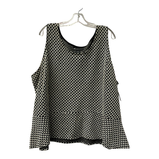 Top Sleeveless By Lane Bryant In Black & White, Size:4X