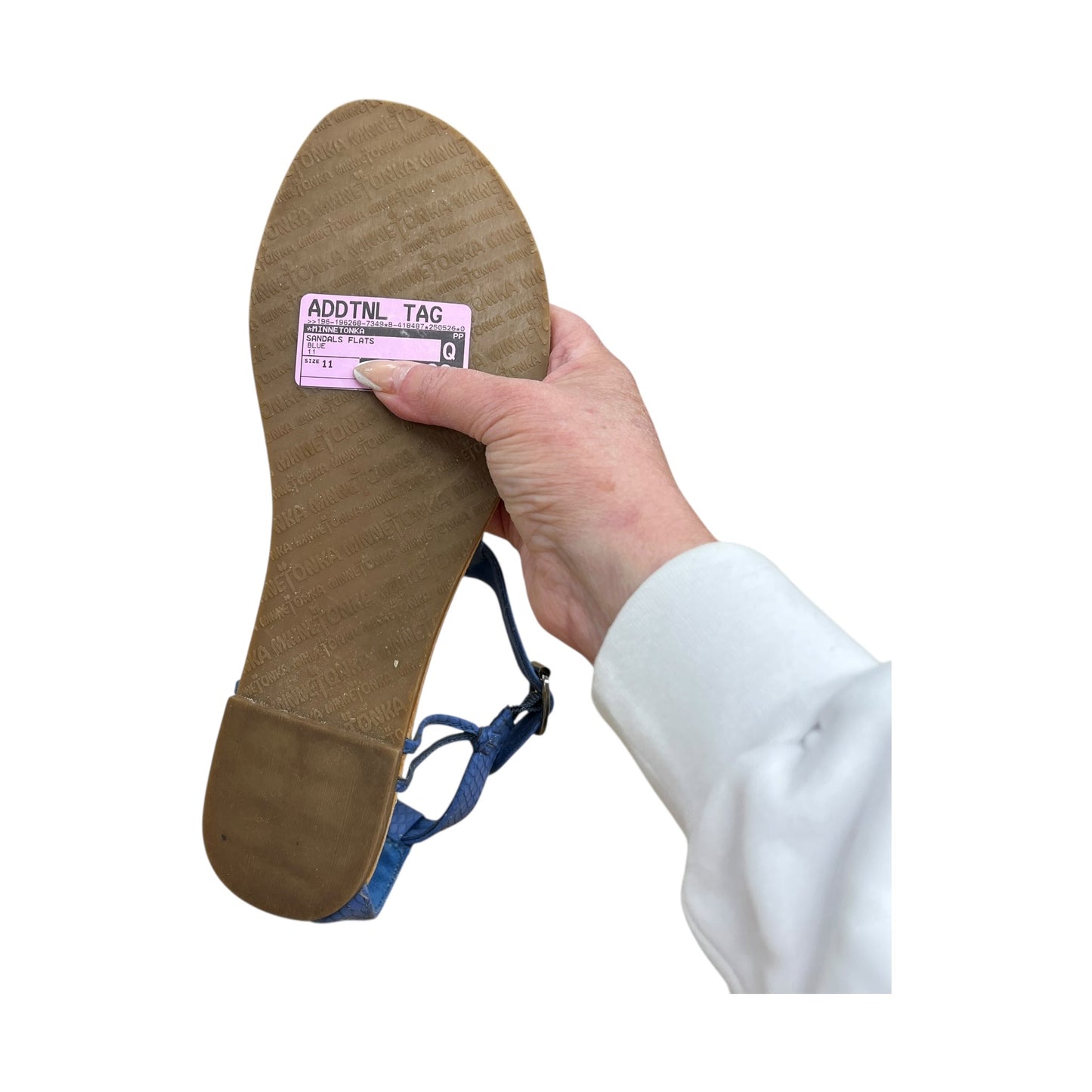 Sandals Flats By Minnetonka In Blue, Size:11