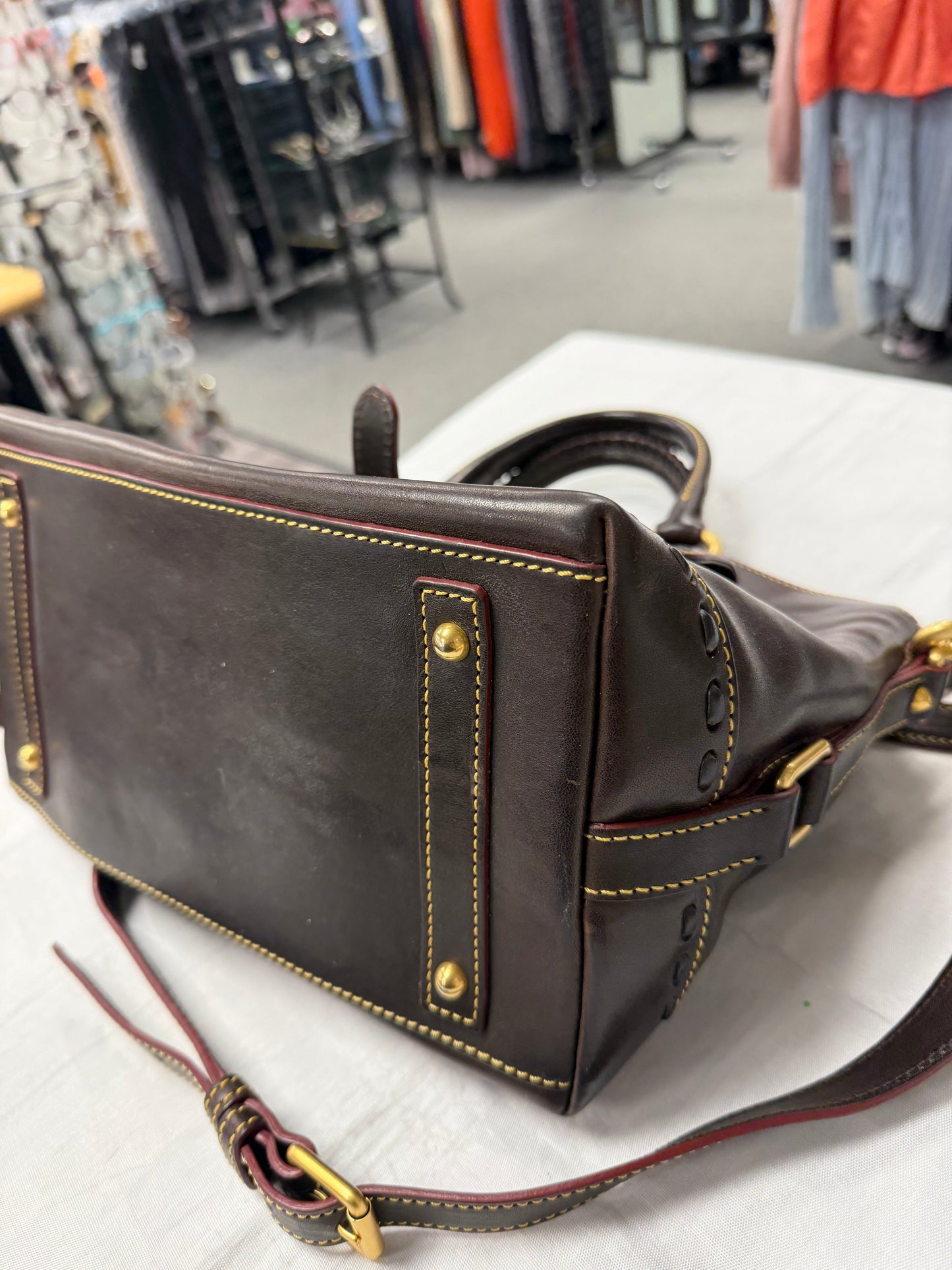 Handbag Designer By Dooney And Bourke In Brown, Size:Medium