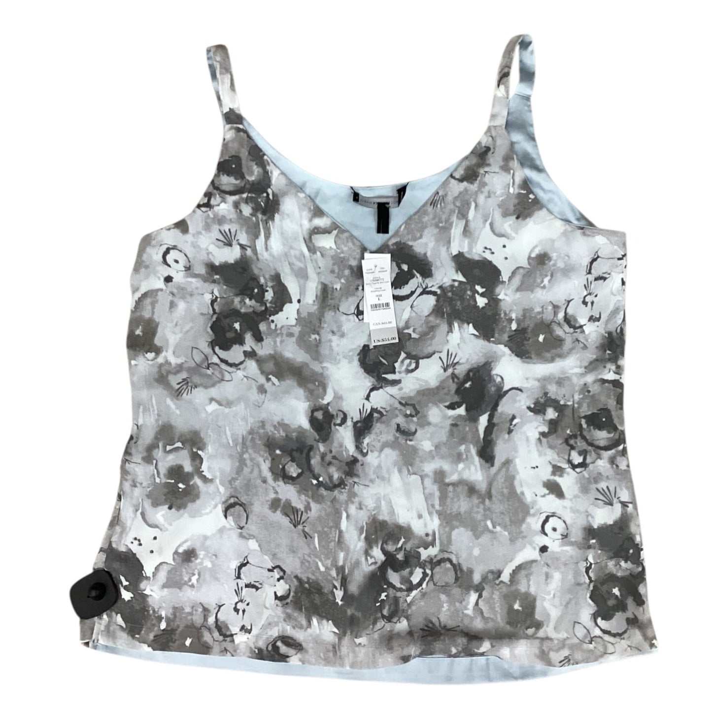 Top Sleeveless By White House Black Market In Blue & Grey, Size:L