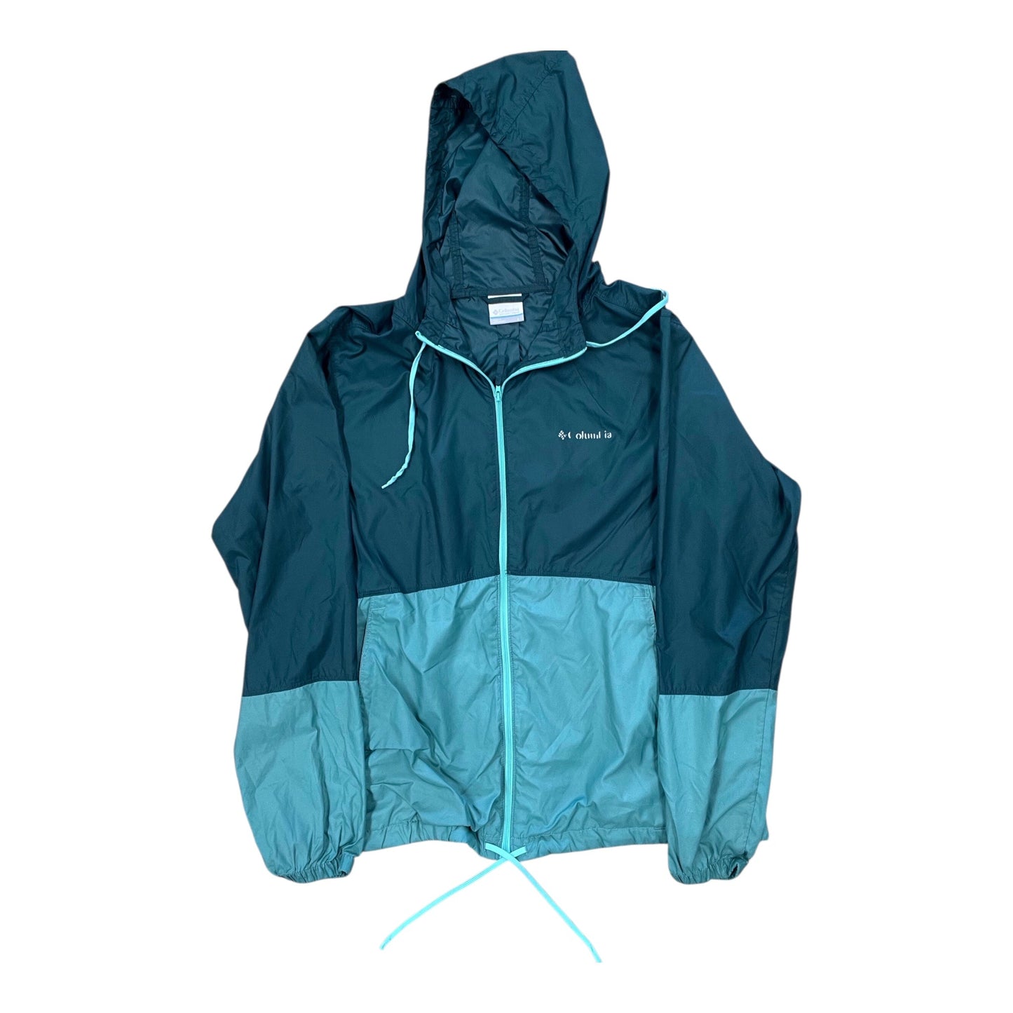 Jacket Windbreaker By Columbia In Green, Size:L