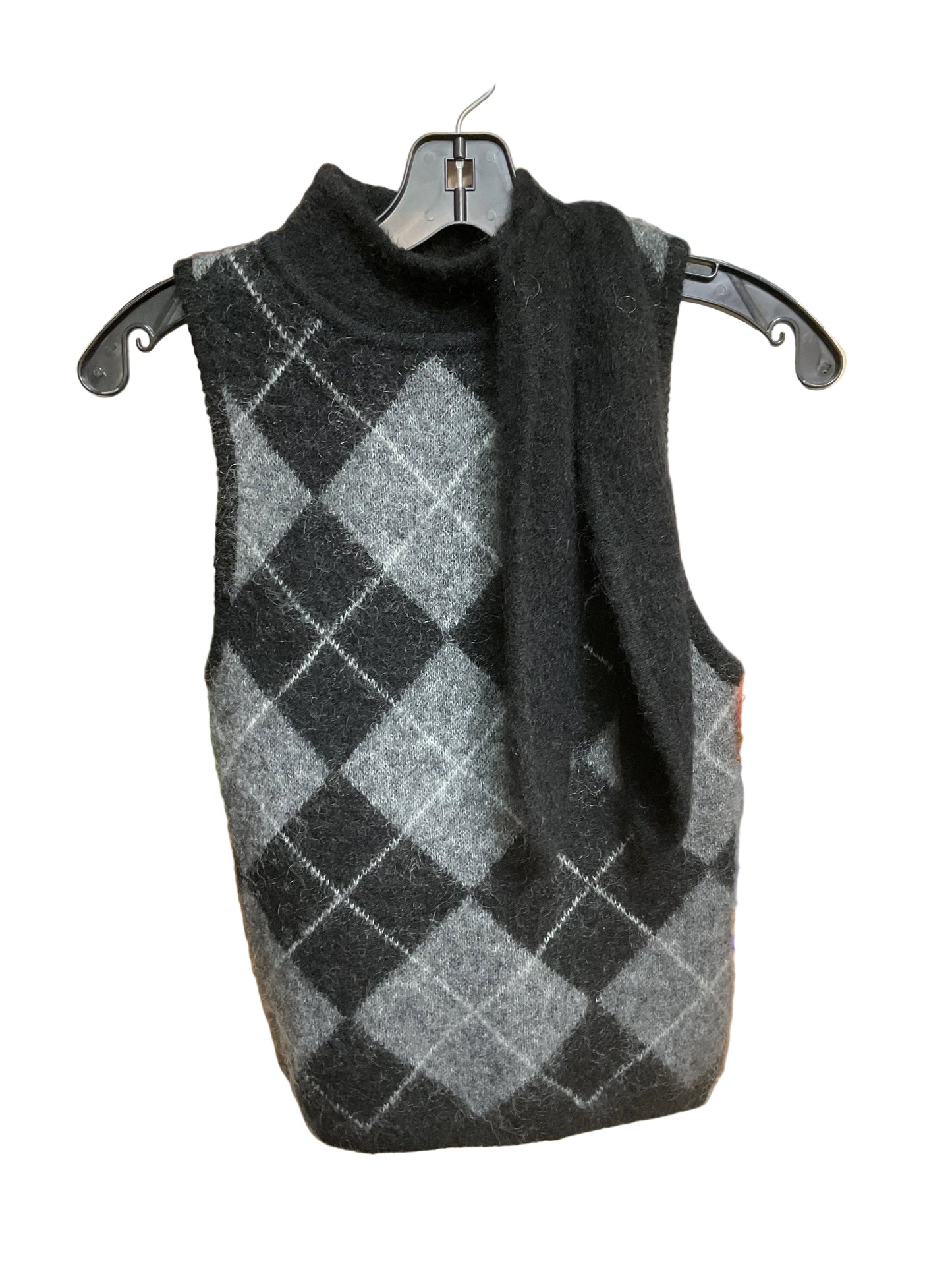 Vest Sweater By H&M In Black & Grey, Size:Xs