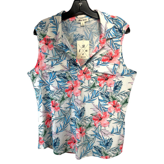 Tropical Print Top Sleeveless Blue Mood, Size XL