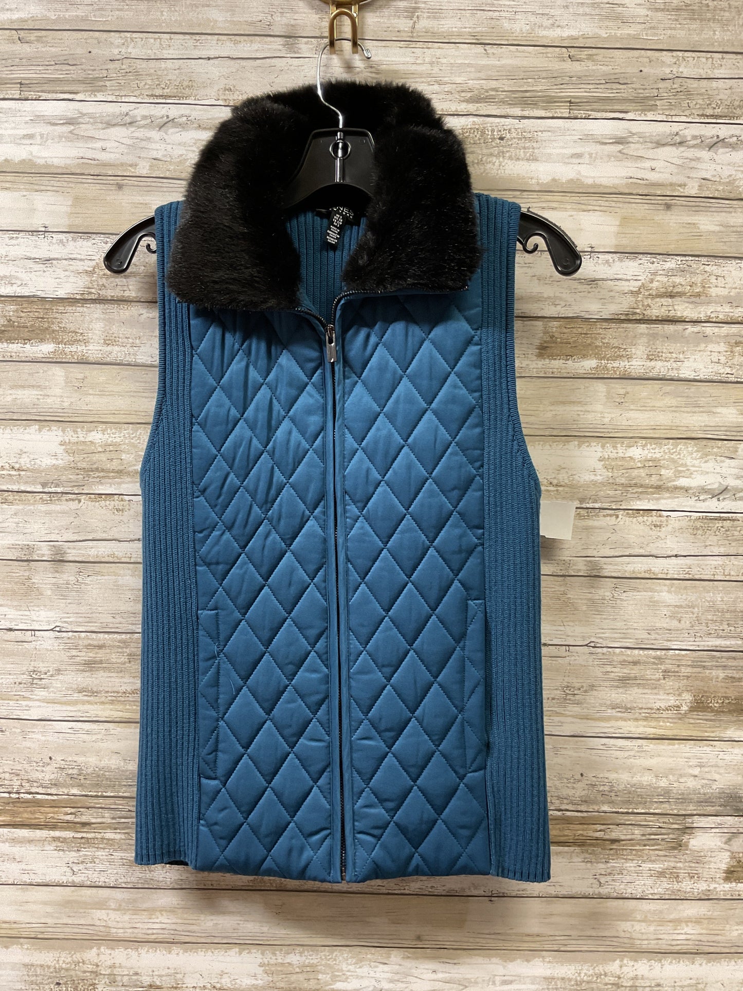 Vest Puffer & Quilted By Jones New York In Blue, Size:S