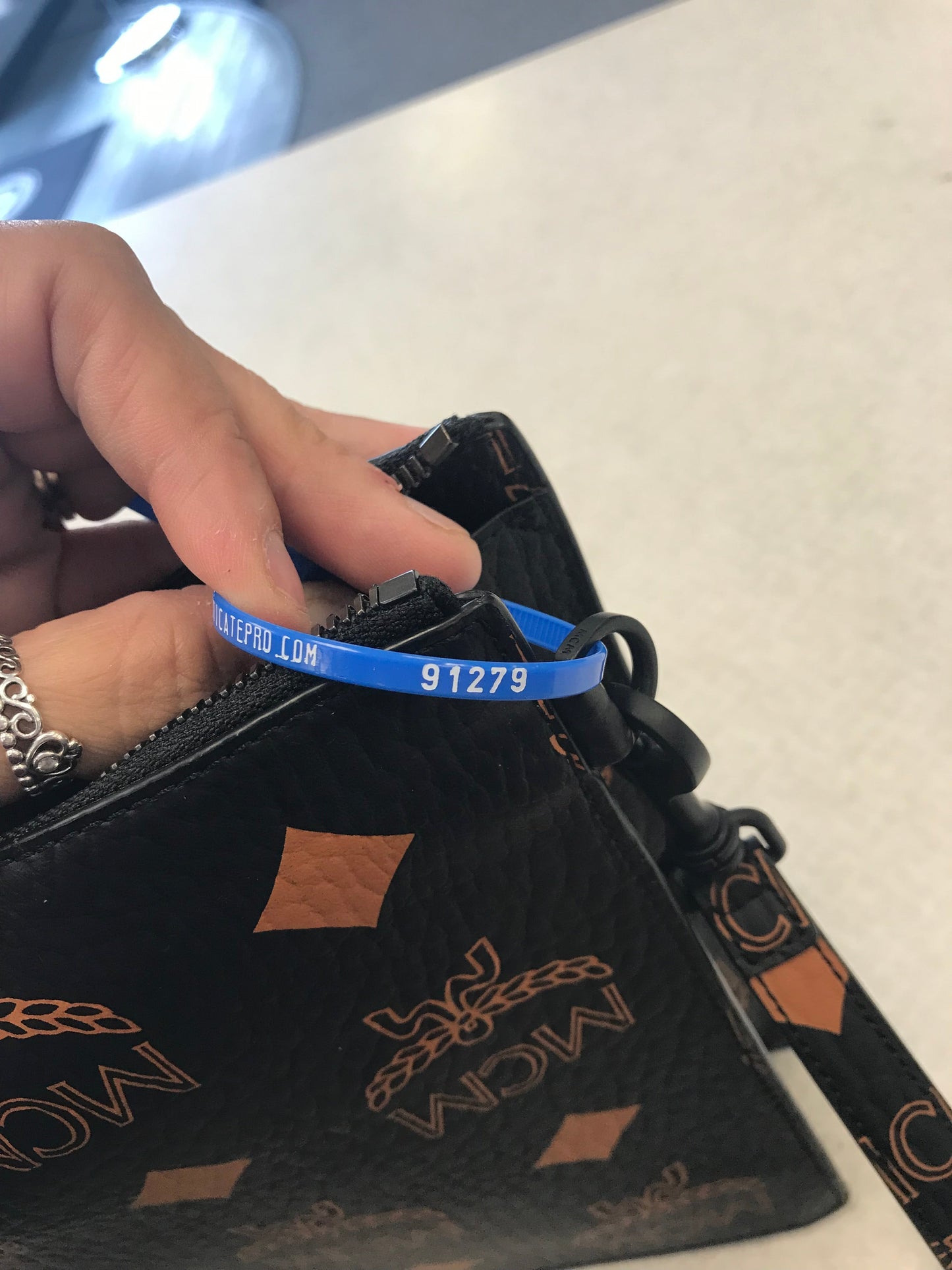 Clutch Luxury Designer By Mcm In Black, Size:Large