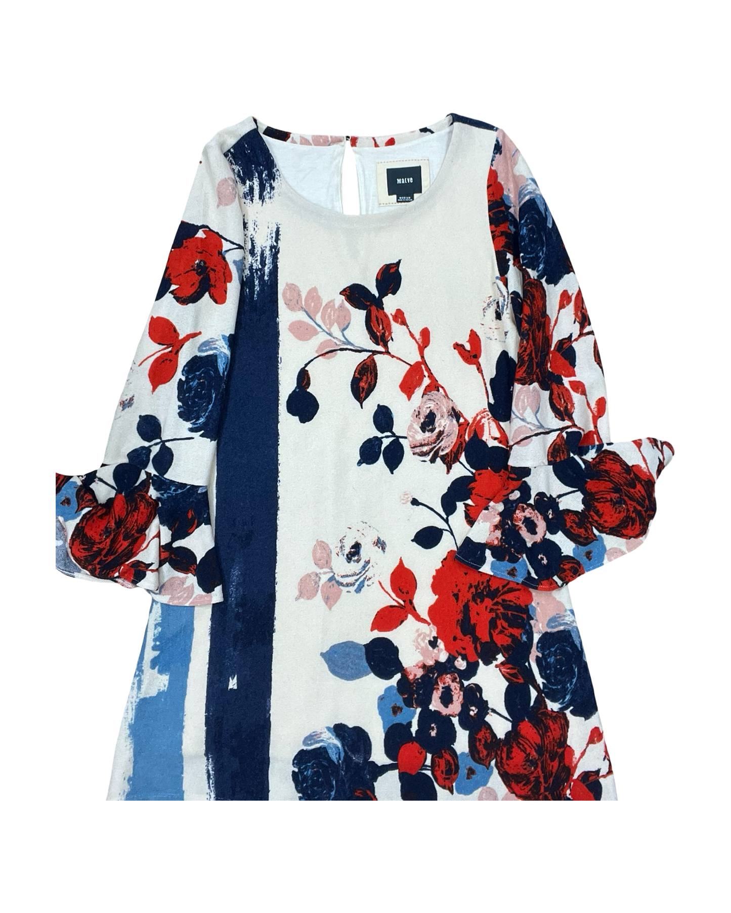 Dress Work By Maeve In Blue & Orange, Size:M