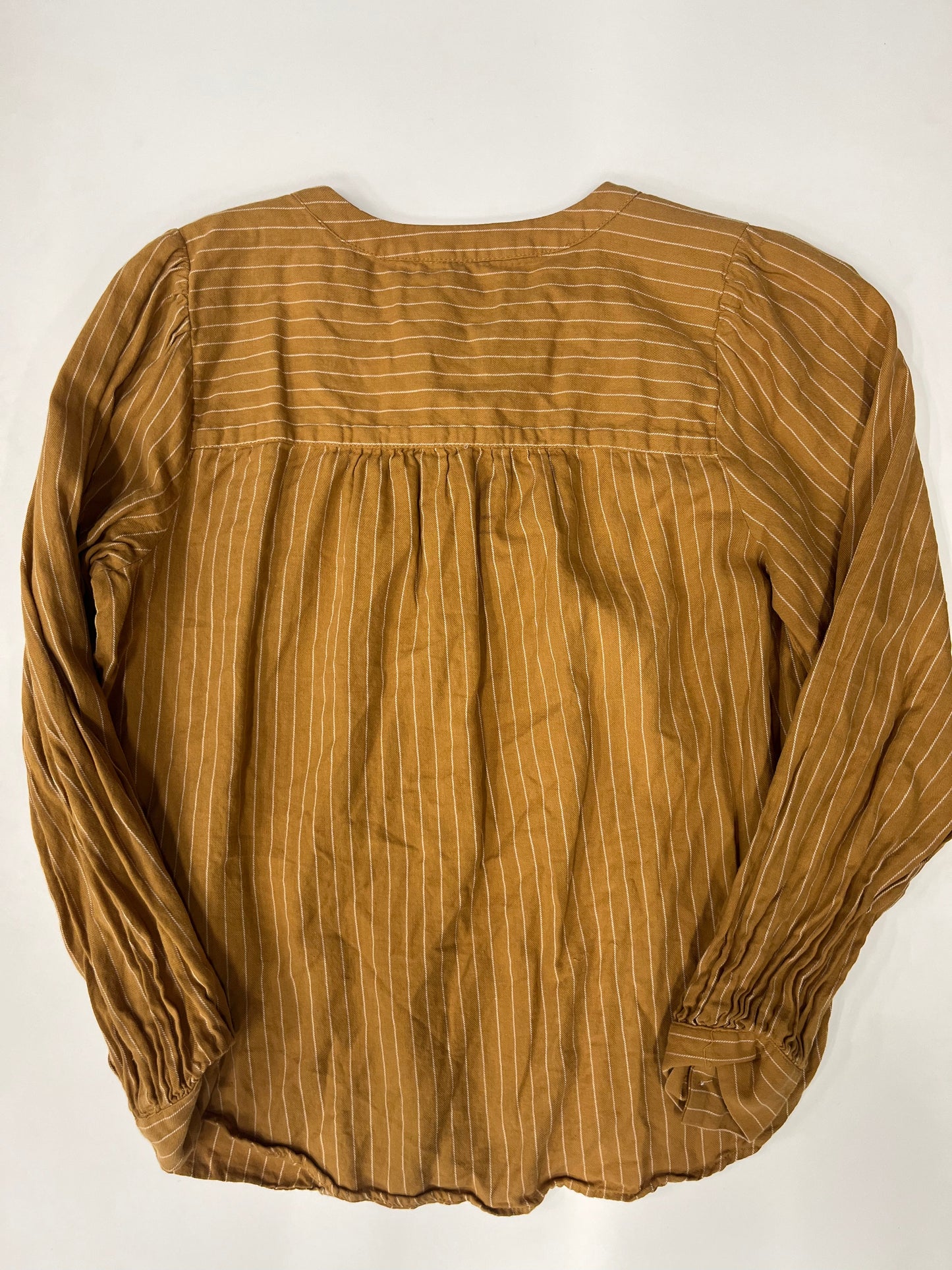 Loft Front Button Long Sleeve Blouse Mustard Size S