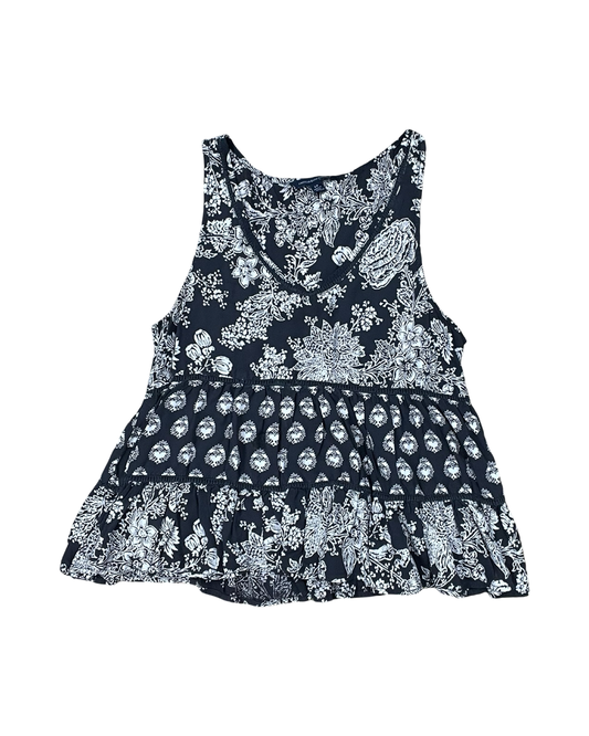 Top Sleeveless By American Eagle In Grey & White, Size:Sp