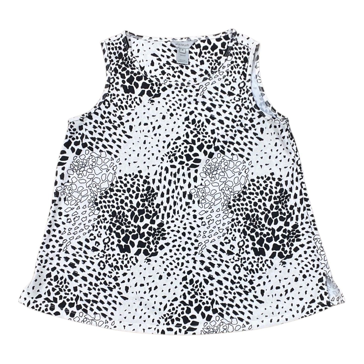 Tank Top By Multiples In Black & Cream, Size:M