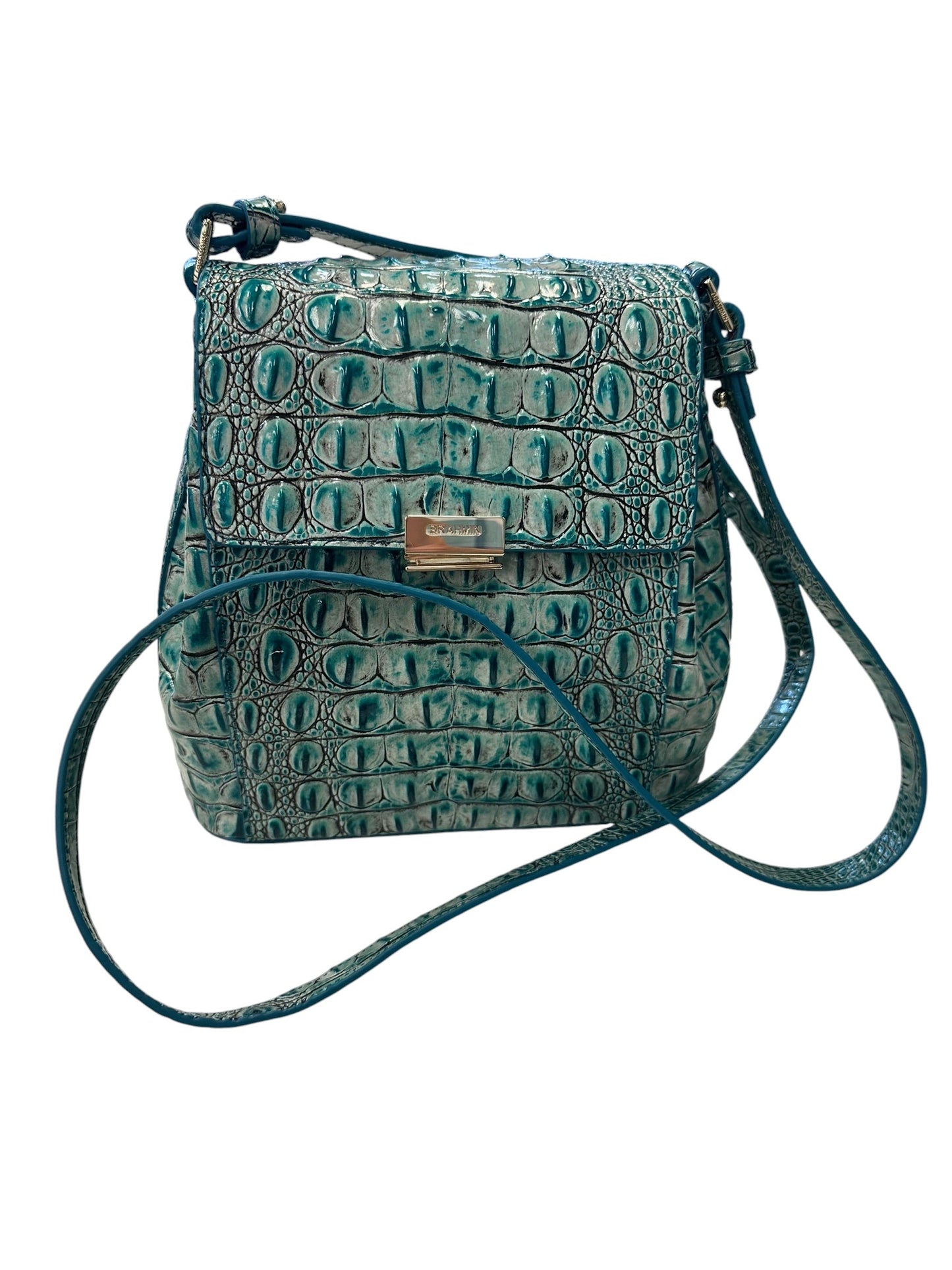 Crossbody Designer By Brahmin In Blue, Size:Small
