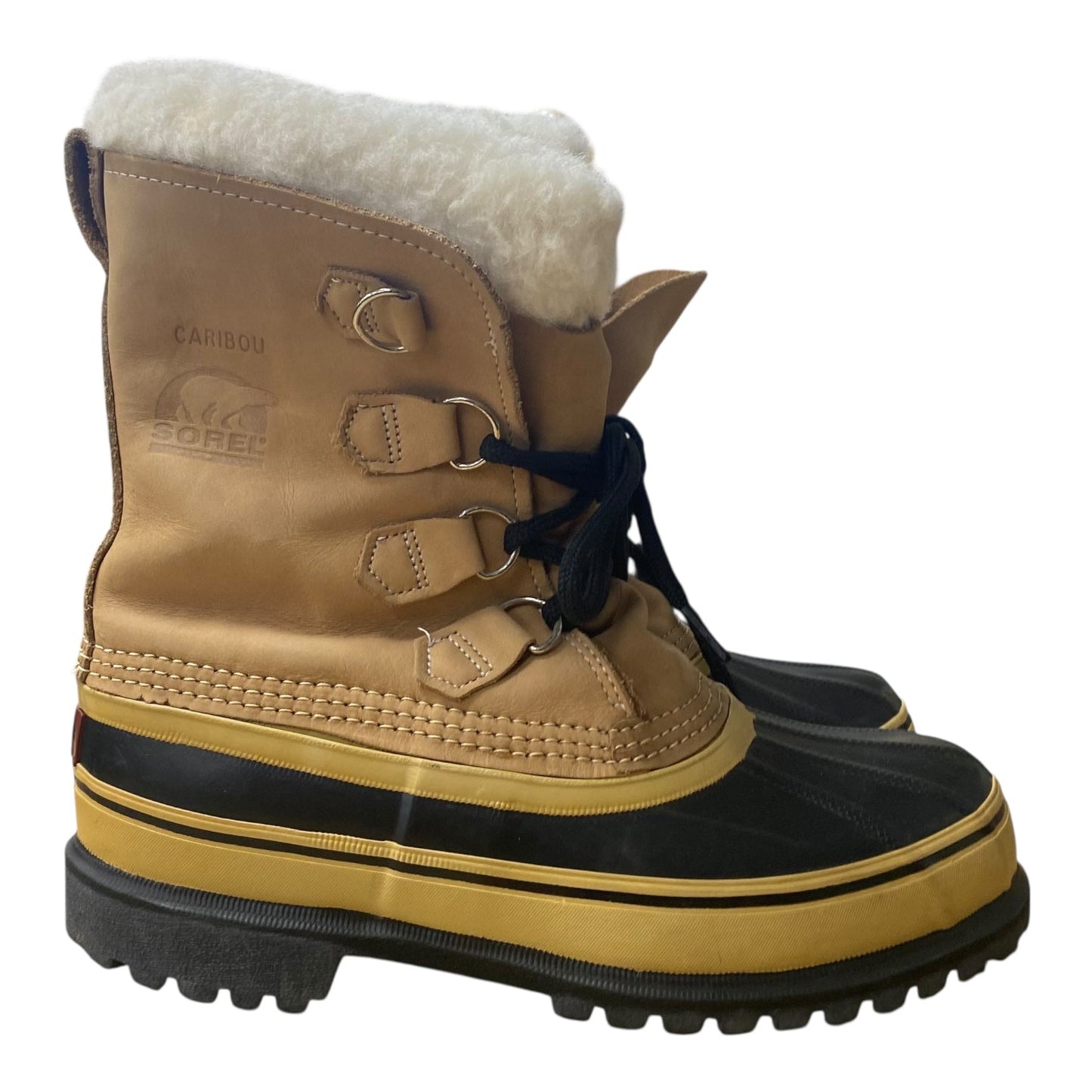 Boots Snow By Sorel In Black & Tan, Size:9