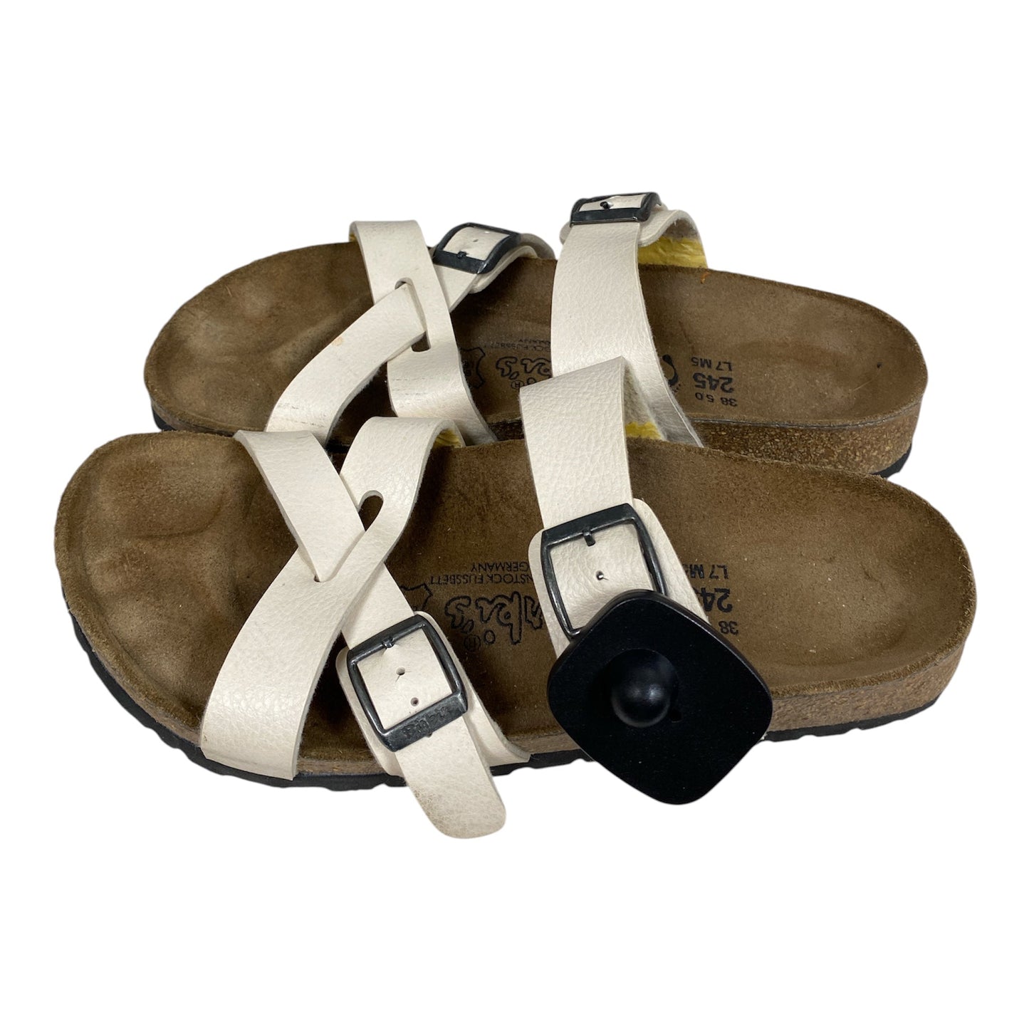 Sandals Designer By Birkenstock In Cream, Size:7