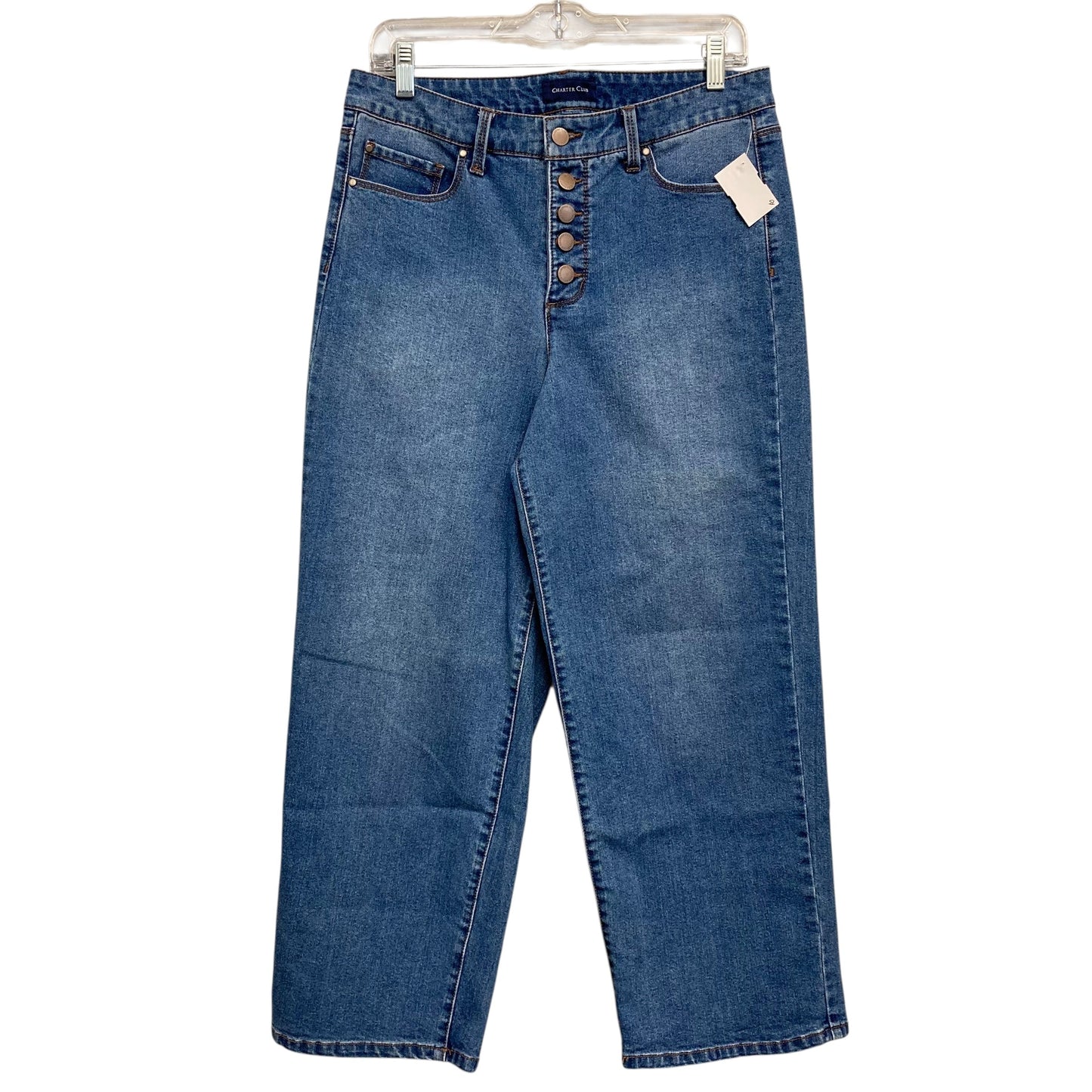 Jeans Wide Leg By Charter Club In Blue Denim, Size:8