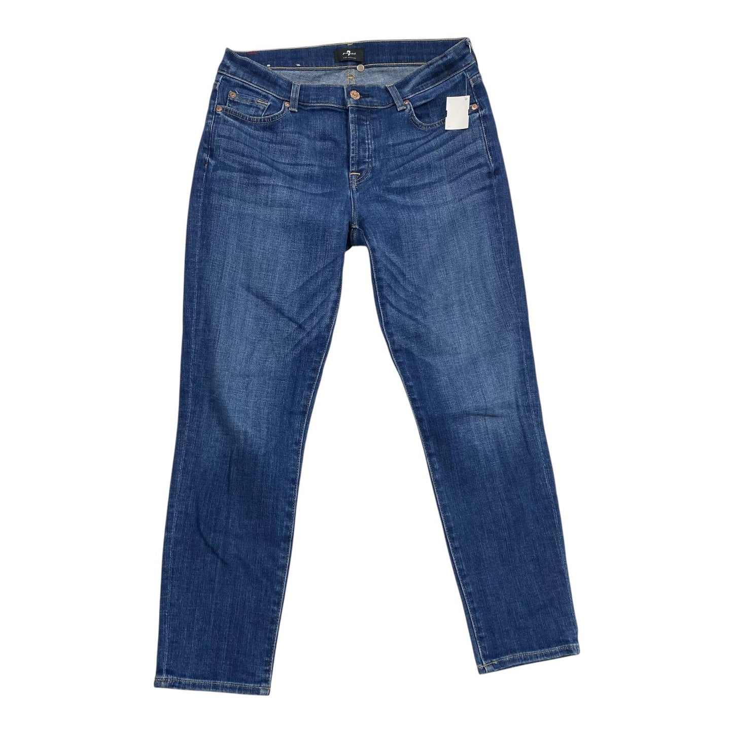 Jeans Straight By 7 For All Mankind In Blue Denim, Size:6